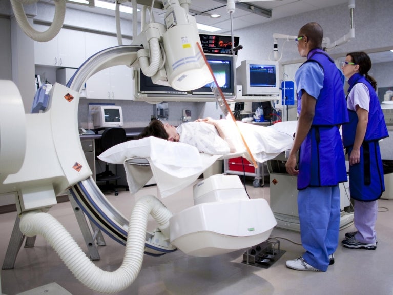 Medical patient receiving an X-Ray.