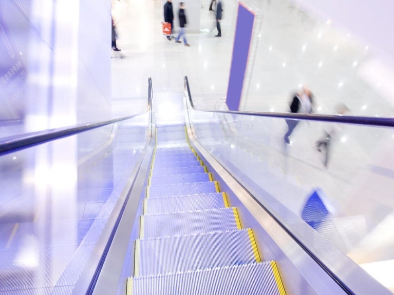 Escalator in a store