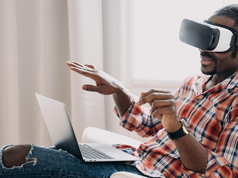 Man with Virtual Reality Headset