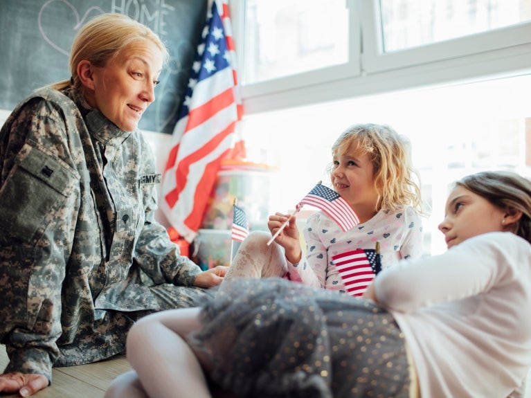 Military Mom with kids