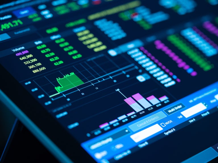 Financial report on a screen