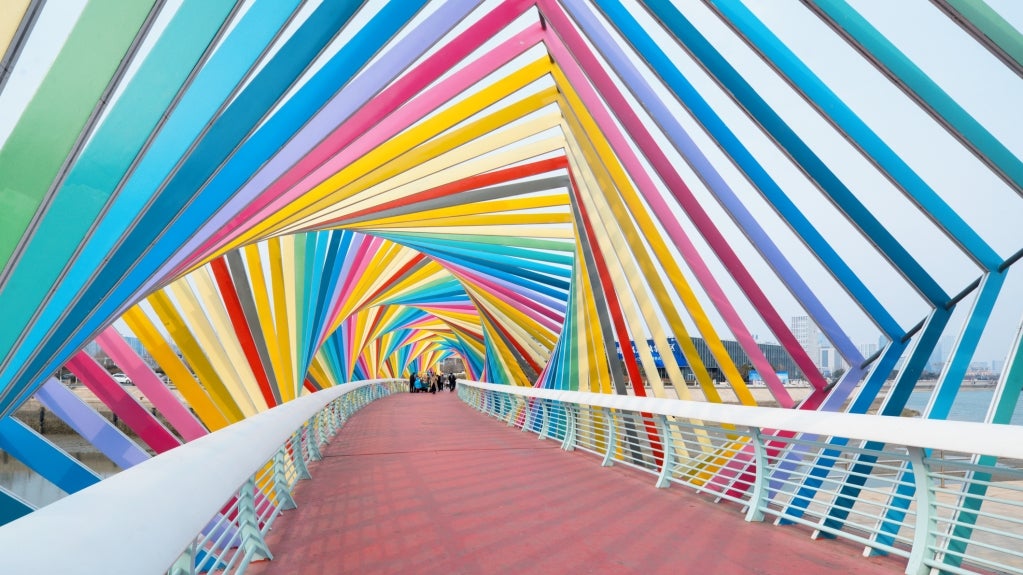 Colorful bridge in the daylight