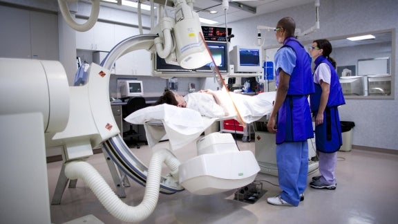 Medical patient receiving an X-Ray.