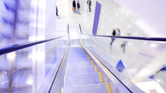 Escalator in a store
