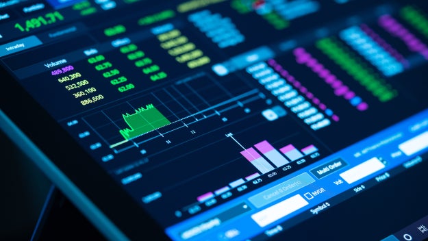 Financial report on a screen